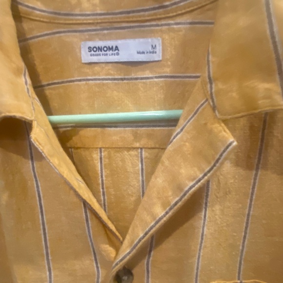 Sonoma Yellow/blue stripe button down - Picture 2 of 2
